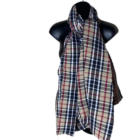 James Pringle weavers accordion pleat plaid scarf large - Picture 3 of 4